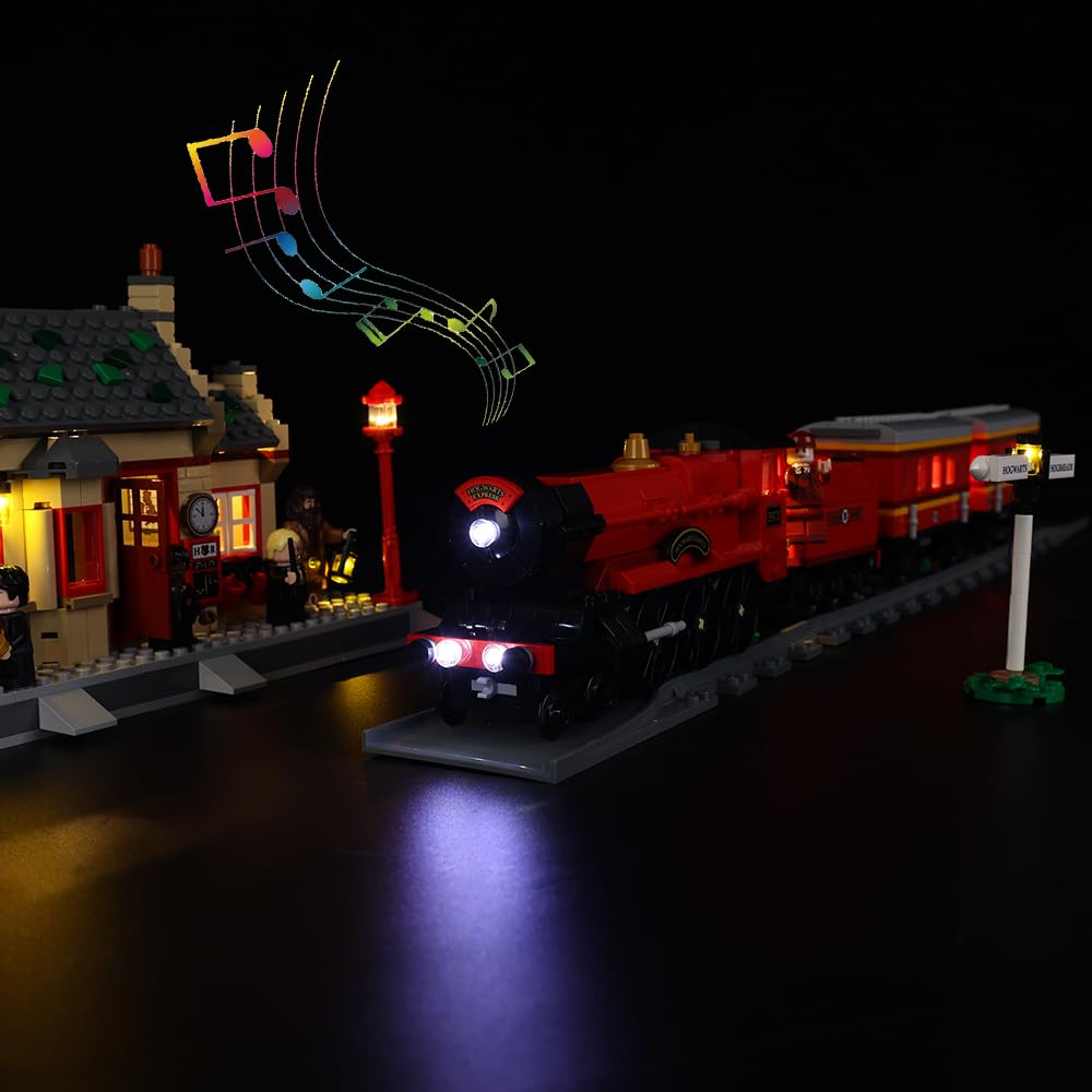 Kyglaring LED Lighting Kit (No Model) - Compatible with Lego-76423 Harry Potter Hogwarts Express & Hogsmeade Station Building Blocks Model Set - Only Leds No Brick Set (Sound Version)