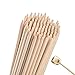 Natural Bamboo Marshmallow Roasting Sticks 100 Pieces 36 Inch 5mm Thick Extra Long Heavy Duty Wooden Skewers Hot Dog Shish Kabob Fire Pit Campfire 100% Eco Friendly Materials Bonus Reusable Fabric Bag