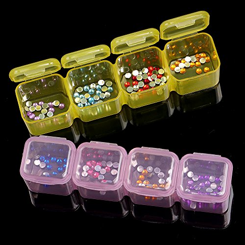 2 Packs 28 Slots Diamond Embroidery Box Diamond Painting Accessories Cross Stitch Tools Storage Case for DIY Craft by INFELING, 6.1x4.7 in