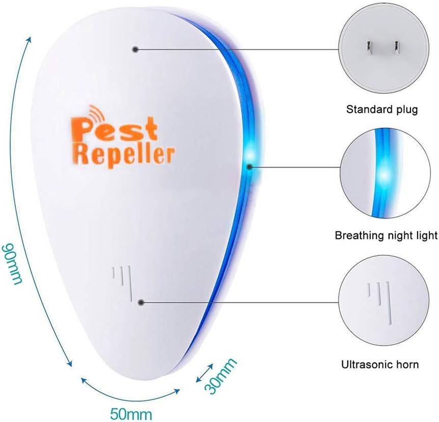 Ultrasonic Pest Repeller 6 Pack, 2020 Upgrade Plug in Pest Control, Best Indoor Repellent for Children and Pets Safe, Electronic Pest Control, Mosquito, Mouse, Cockroaches, Rats, Bug, Spider, Ant : Garden & Outdoor