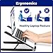 Laptop Stand, Portable Foldable Desktop Notebook Holder Mount, Adjustable 2 Eye-Level Ergonomic Design, Laptop Riser for Notebook Computer PC Pad Tablet EURPMASK (BL)