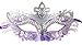 Masquerade Mask Shiny Metal Rhinestone Venetian Pretty Party Evening Prom Mask Silver Purple
