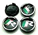 BENZEE 4pcs W303 58mm R Racing Car Emblem Badge Sticker Wheel Hub Caps Centre Cover JAGUAR XF XJ XJS XK S-TYPE X-TYPE