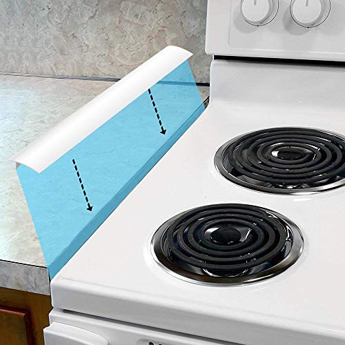 Silicone Stove Counter Gap Cover, 21" Large Oven Liner Easy Clean Heat Resistant 2 Pack Seals Spill Guard for Kitchen Stovetop, Washer, Dryer, Washing Machine (White)