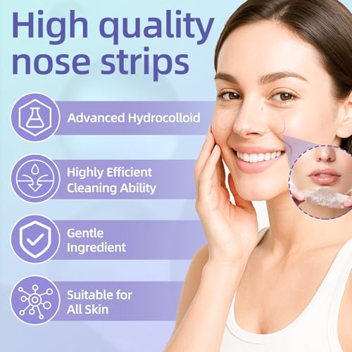 10 Pack Nose Strips Hydrocolloid Blackhead Remover Deep Cleansing & Pore Shrinkage Oil Control Acne Blackhead Remover Soft Skin Care for Everything
