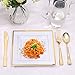 bUCLA 60PCS Gold Rim Plastic Plates-8.2inch Square Disposable Dessert/Appetizer Plates-Ideal For Wedding & Parties