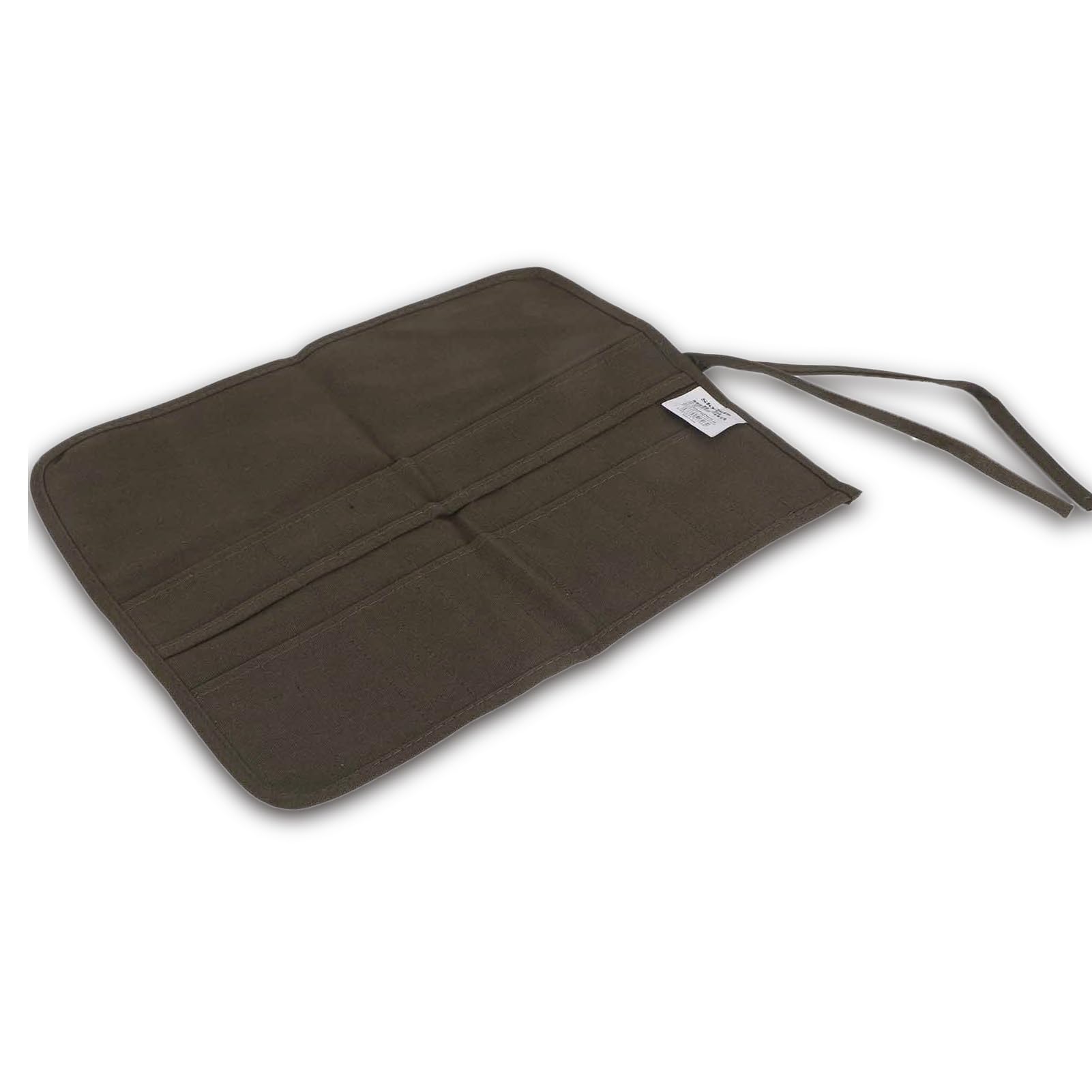 SALUTUYA Brush Holder, Canvas Pencil Roll Wrap 22 Slots Army Green Leather Pencil Case for Acrylic Oil Watercolor Gouache Pencil Artist Brush