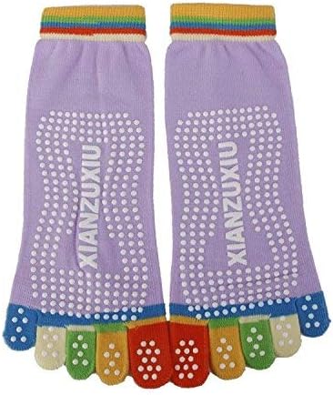 Vmore 1 Pair Five Toe Rubber Yoga Pilates Non Slip Massage Fitness Socks