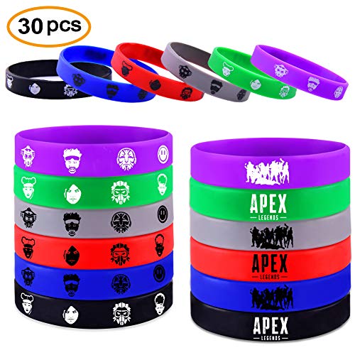 DoYay Video Game Apex Legends Party Favor Bracelet Wristband- Supplies Decorations for Kids Boys Birthday (30pcs)