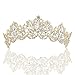 Sppry Women Tiara - Baroque AB Crystal Crown for Bridal Queen Princess Girls at Wedding Birthday Pageant Party (Gold)