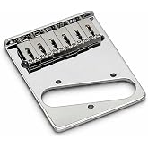 Gotoh Telecaster Bridge 6 Saddle Brass, Modern T-Style Guitar Bridge - PGTC-201C