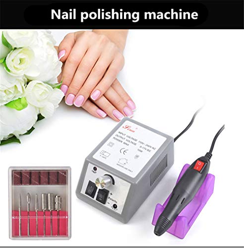 Nail Drill Machine Electric, 20000rpm Electric Nail Drill Machine Pedicure Manicure Kits Powerful Manicure Pedicure Set for Removing Acrylic Nails and Nail Gel Efficient Heat Dissipation,Gray