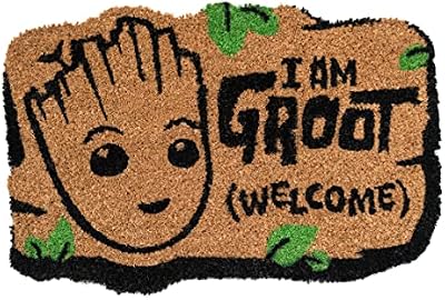 Marvel Groot Doormat - Original Home Entrance Door, Geek Doormat : Tapete de entrada para casa, Decoração de casa | Tapete de entrada de fibra de coco antiderrapante e impermeável (40x60cm)