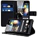 kwmobile Wallet Case for Huawei Ascend P6 - Protective PU Leather Flip Cover with Magnetic Closure, Card Slots and Kickstand