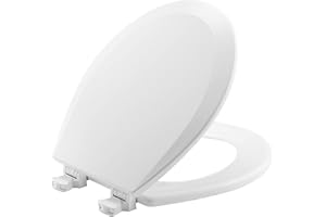 Bemis 500EC Durable Wood Toilet Seat with Easy Clean Hinges, Round, White