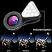 Phone Camera Lens 3 in 1 HD Fisheye Lens with 3 Adjustable Brightness Fill Light, 15X Macro 0.4X-0.6X Wide Angle Lens for iPhone Samsung & Most Smartphones