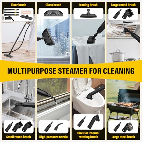 Steam Cleaner, Home Steam Cleaner 2 L 2000W Steam Pressure 5 Bar with 23 Vaporetto Accessories for Sanitizing Floor, Sofas, Furniture, Car