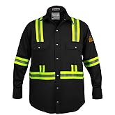 Flame Resistant High Visibility Hi Vis FR Shirt - 100% C - 7 oz