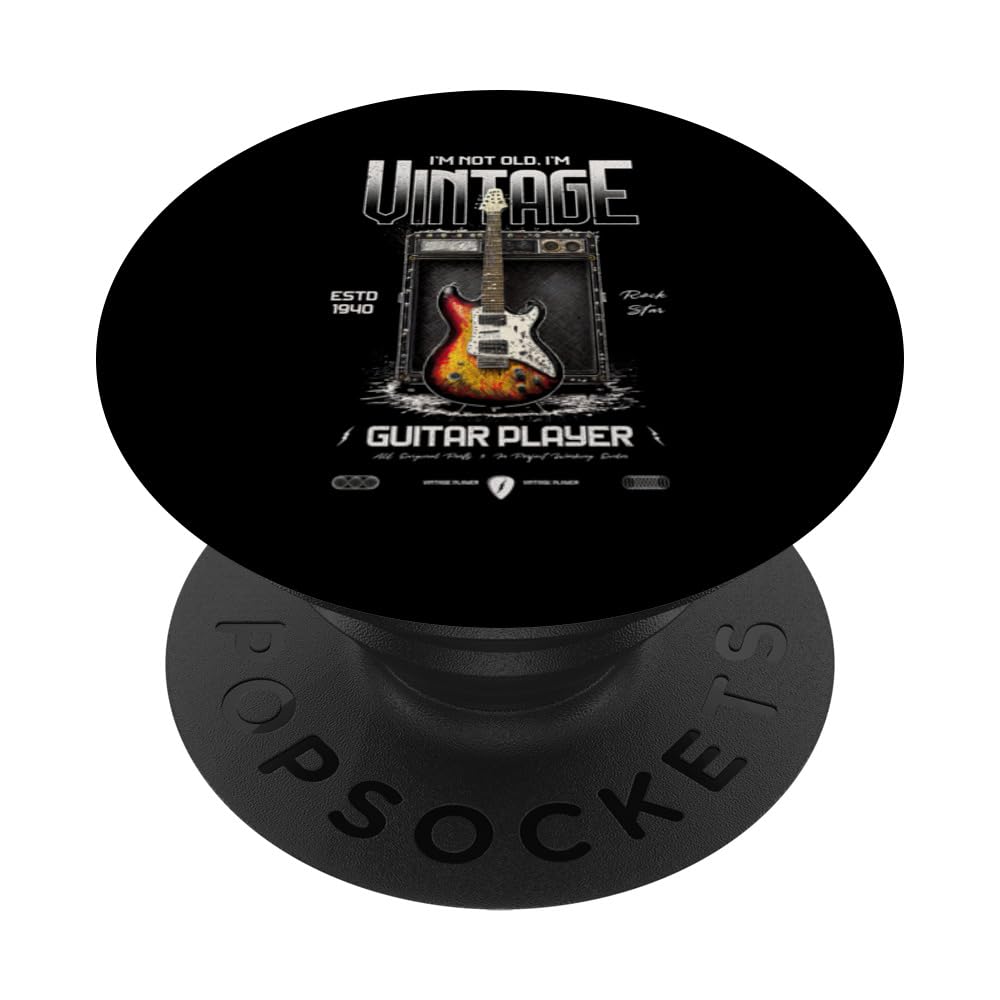 I'm Not Old I'm Vintage Retro 1940 Guitar PopSockets Swappable PopGrip