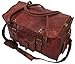 Leather Travel Duffel Bag for Men 21 inch Cabin Gym Sports Weekend Overnight Bag