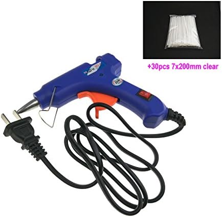 30pcs Hot Glue Gun Sticks clear color by Huwaimi Hot Melt Glue Sticks Mini 7mm x 200mm For DIY Art Craft (20 Watt best Hot Melt Glue Gun- High-Tech Electronic PTC heating technology INCLUDED)