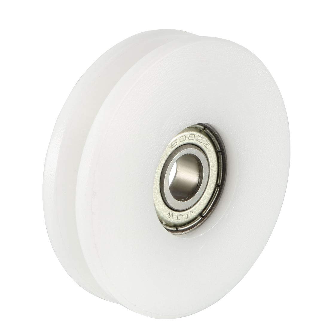 sourcing map 2pcs 4.7mm Deep Metal U Groove Guide Bearing Pulley Rail Ball Wheel 8x50x12mm