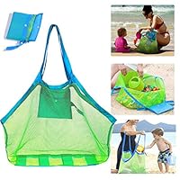 SupMLC Mesh Beach Bag Extra Large Beach Bags and Totes Tote Backpack Toys Towels Sand Away for Holding Beach Toys Children