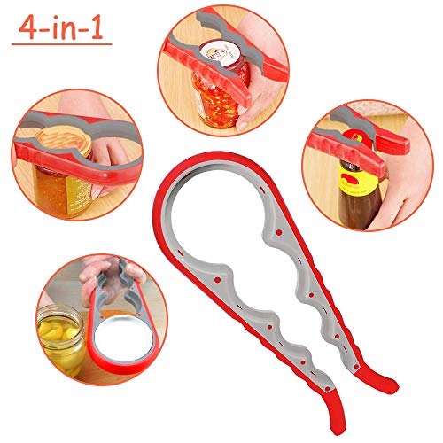 Bottle Can and Jar Grip Opener 2 Pack, 5-in-1 Multi Kitchen Tools Set and 4-in-1 Jar Grip Opener, Lid Seal Remover Lid Twist Off for Children, Weak Hand and Seniors with Arthritis - Thumbnail 5