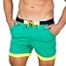 Taddlee Men Swimwear Solid Basic Long Swim Boxer Trunks Board Shorts Swimsuits, Green, Medium