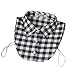 Joyci New Classic Decor Plaids Dickey Blouse Faux Collar Removable (Grid B Blue White)