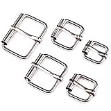 Swpeet 50 Pcs Assorted Multi-Purpose Sliver Metal Roller Buckle Ring for Hardware Belt Bags Ring Hand DIY Accessories -13mm,15mm, 20mm, 25mm, 32mm