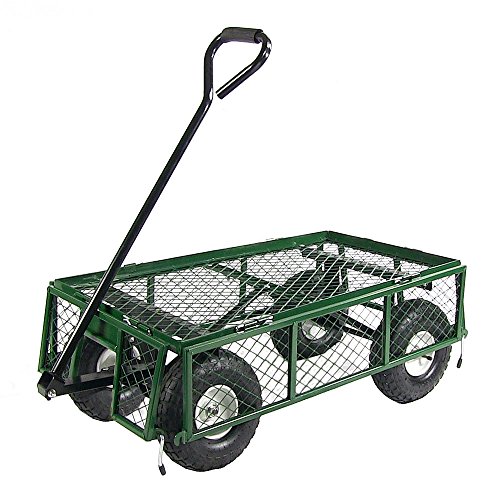Sunnydaze Green Heavy Duty Steel Log Cart, 34 Inches Long x 18 Inches Wide, 400 Pound Weight Capacity - Thumbnail 4