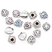 Housweety 50 Mixed Rhinestone Love Heart Charm Pendants 12x10mm
