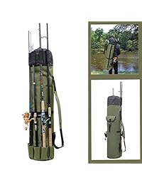 agool multifuncional bolsa de pesca caña de pesca carrete de carcasa Carrier Soporte Organizador De Portador De Bolsas De Viaje Pesca aparejos de soporte gran capacidad de almacenamiento, ligero impermeable pesca Gear