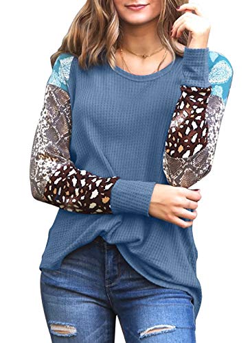 51iDjr6Q6oL Sudadera de piel de serpiente con estampado de leopardo para mujer, de manga larga, con cuello redondo, blusa de túnica Sudadera de piel de serpiente con estampado de leopardo para mujer, de manga larga, con cuello redondo, blusa de túnica