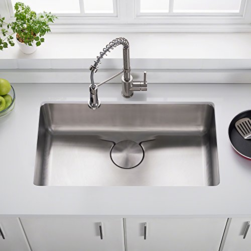 Kraus KD1US33B Dex Undermount Single Bowl Stainless steel Kitchen Sink, 33