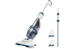 ENHULK Pro Cordless Pool Vacuum - 18.5 GPM Powerful Suction, 70min Runtime & 13.4" Wide Head, XL Capacity Handheld Rechargeable Pool Cleaner for Inground/Above Ground Pools with Telescopic Pole (Blue)