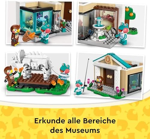 Animal Crossing - Eugens Museumssammlung - Interaktives Spielset mit Eugen & Liliane Minifiguren, Dinosaurierfossilien & Zubehör - Gamer Geschenk für Mädchen & Jungen ab 7 Jahren - 77056