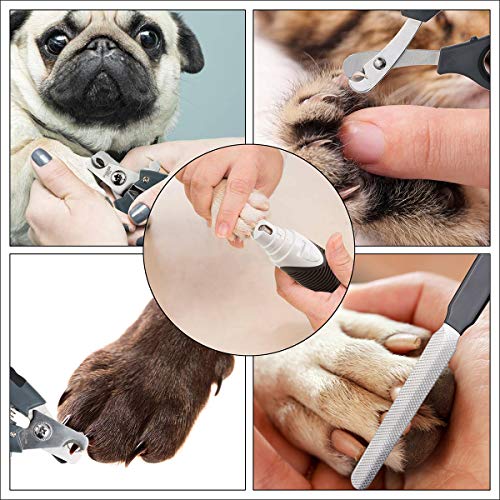 Dog Nail Grinder Pet Nail Clippers Complete Manicure Grooming Tool Kit for Small Medium Large Animals Cats Upgraded Quiet Painless Avoid Over-Cutting Rechargable Grinder