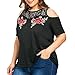 TOPUNDER 2018 Summer Cold Shoulder T-Shirt Womens Floral Tops Embroidered Plus Size Blouse