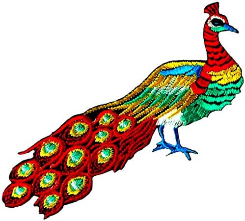 Peacock Peafowl Bird Embroidered Iron on Patch #F
