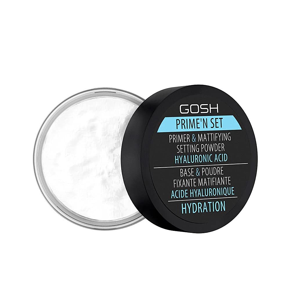 GOSH - Prime'n set PRIMER & MATTIFYING SETTING POWDER - Fixing-matting powder/base with the addition of hyaluronic acid 3in1