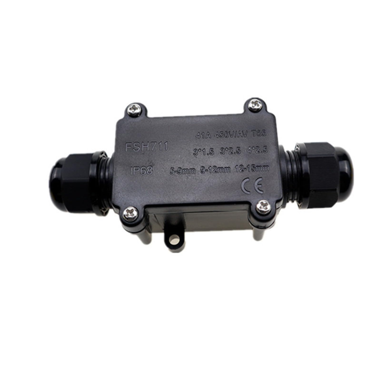 Lansonee Surface Mounted Junction Box - Waterproof IP68 2-Way Outdoor Cable Connector for 5-15mm Diameter Cables