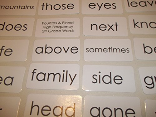 97 laminated Fountas and Pinnell based Third Grade high frequency flashcards set.