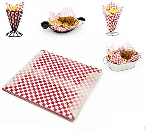Mannily 200pcs Greaseproof Baking Paper Sheets 12" x 12" Wax Food Wrapping Tissue Paper for Pizza Box Chip Food Basket Liner - Image 3