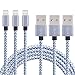 ONSON iPhone Cable,3Pack 6FT Nylon Braided Cord Lightning Cable Certified to USB Charging Charger for iPhone 7/7 Plus/6/6 Plus/6S/6S Plus,SE/5S/5,iPad,iPod Nano 7 (Gray White,6FT)