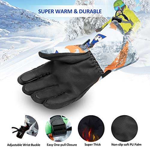Winter Ski & Snowboard Gloves Waterproof, Touchscreen & Breathable Snow Gloves for Skiing, Snowboarding, Shoveling, Motorcycle, Racing, Fits Both Mens & Womens