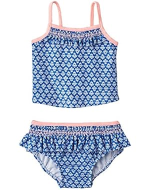 Baby Girls Geo Floral 2Pc. Tankini Swimsuit (12M, Blue)