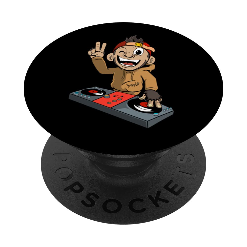 DJ Monkey Discjockey PopSockets Swappable PopGrip