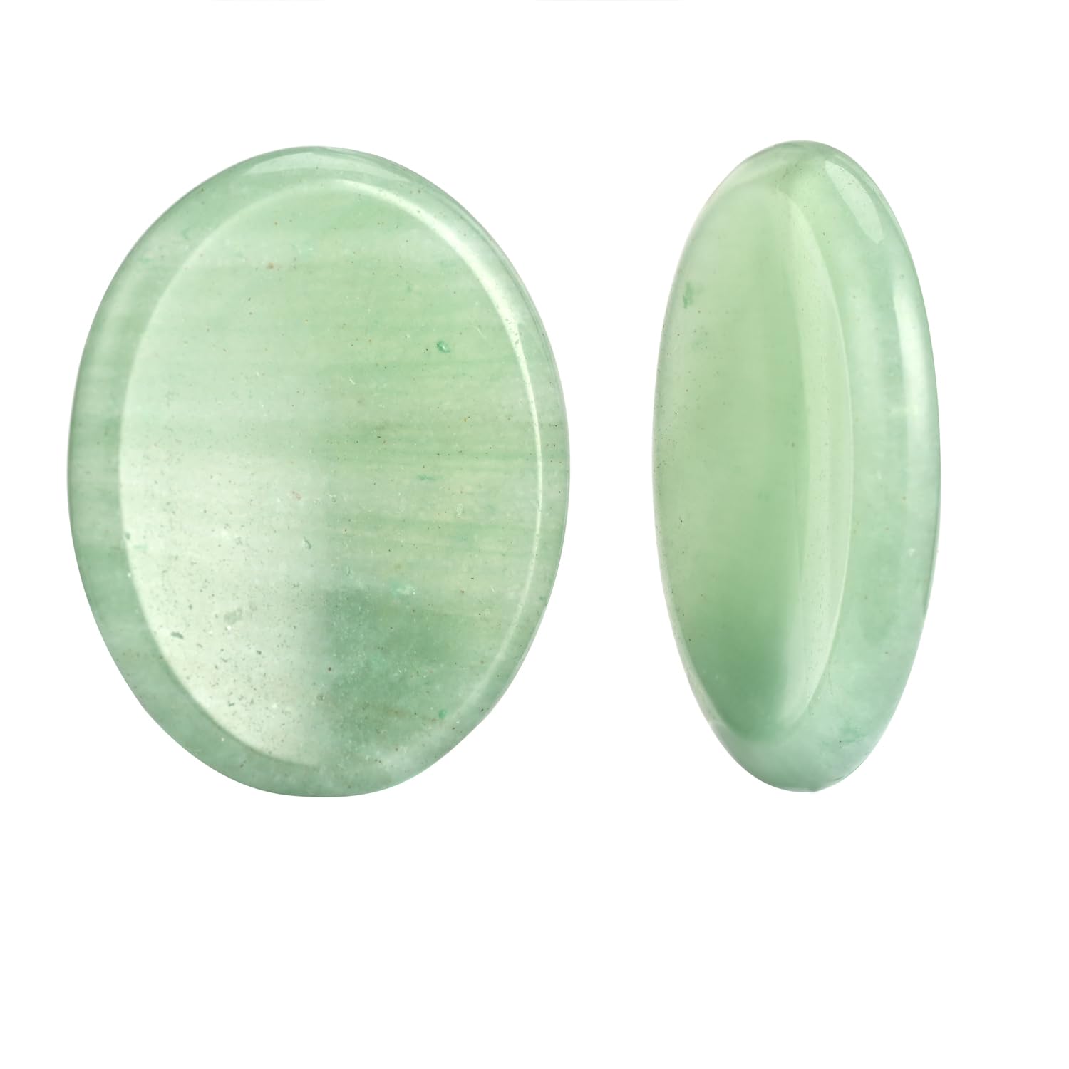 OCTAZI - Green Aventurine Healing Crystal Thumb Stone Worry Stones Hand Carved Palm Gemstone Crystal Chakra Pocket Worry Stone for Anxiety, Meditation Reiki - Oval Shaped